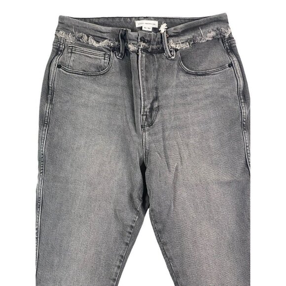 Good American Woman's Good Curve Skinny Crop Frayed High Waist Jeans Size 10/30 - Picture 3 of 10